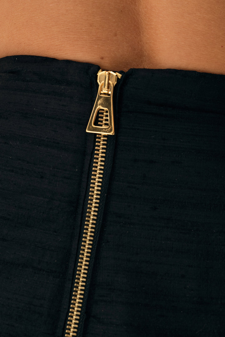 Silk Époque Skirt in Black