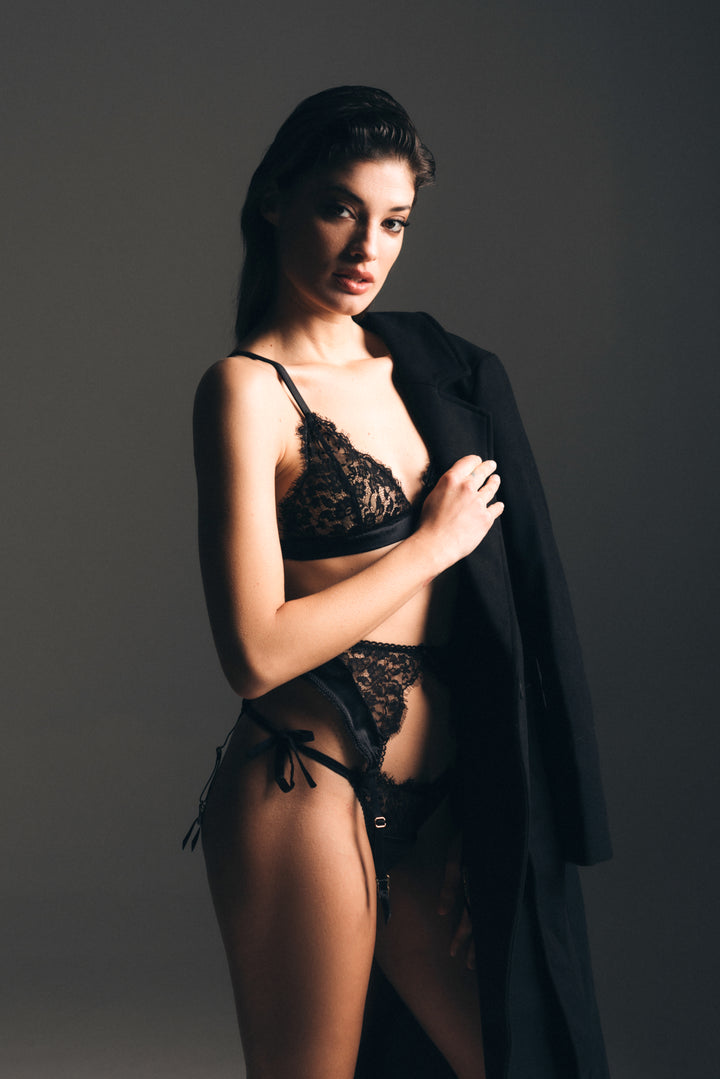 Goddess of Night Set 1 - Bralette, Thong and Garter Belt