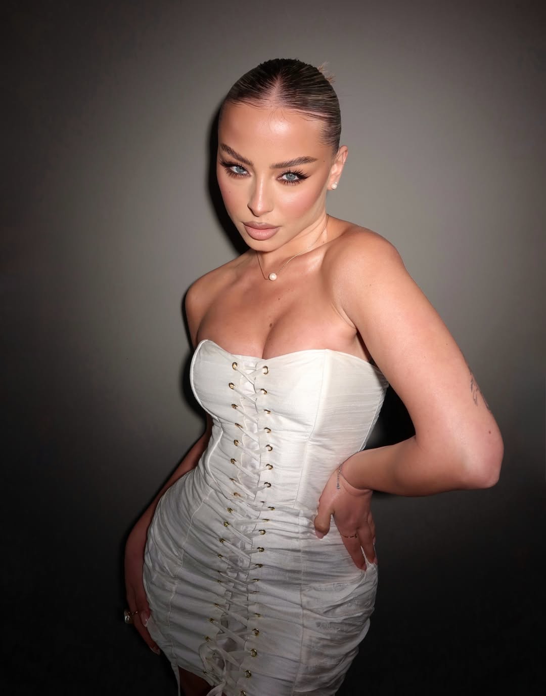 Silk Époque Skirt & Corset Set in Ivory